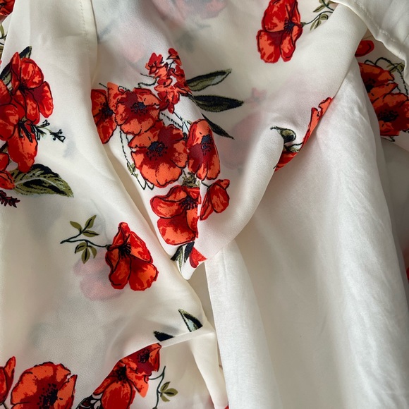 Abercrombie & Fitch Cream & Orange Floral Cold Shoulder Dress size XL - Picture 11 of 11